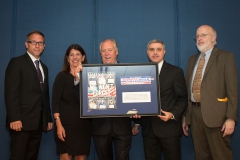 911 Health Watch Board of Directors Members Liam Guilfoyle, Suzy Spilker Ballantyne, Honoree Denis Hughes, NYS AFL CIO President Mario Cilento and 911 Health Watch Board Member Dr. Jim Melius.