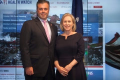 James Slevin, 911 Health Board Member, President Uniformed Firefighters Association and 1st District VP of the International Association of Firefighters with Senator Gillibrand